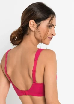 bonprix bonprix Sujetador sin aros de algodón orgánico (2 unidades) Rosa hibisco + gris claro jaspeado New