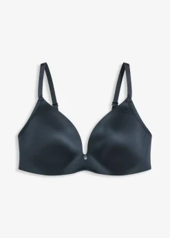 bonprix bonprix Sujetador sin aros de material brillante Azul intenso Outlet