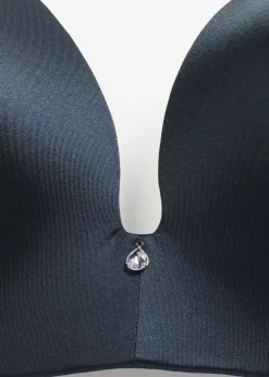 bonprix bonprix Sujetador sin aros de material brillante Azul intenso Outlet