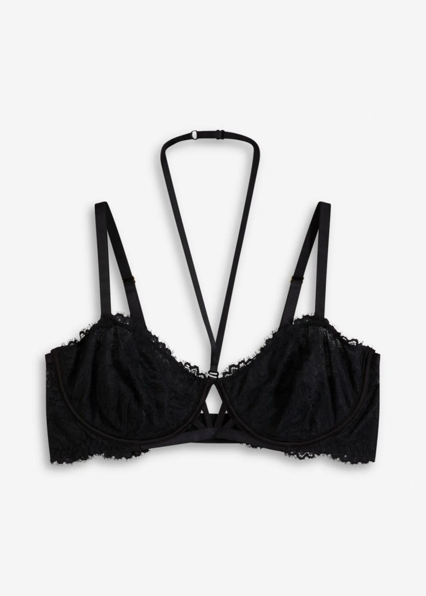 bonprix bonprix Sujetador tipo balconette con aros sin relleno Negro Outlet
