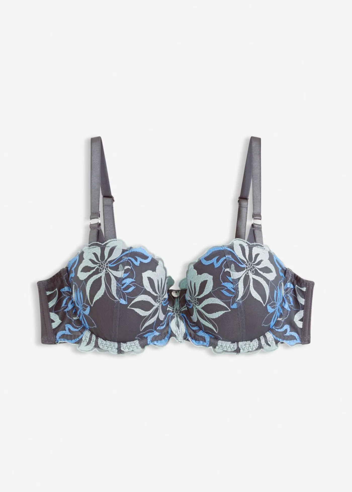 bonprix bonprix Sujetador tipo balconette con bordado delicado azul provenzal Sale