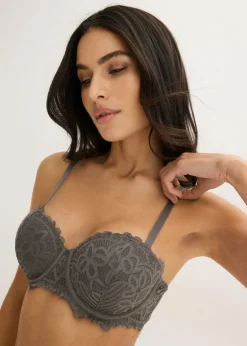bonprix bonprix Sujetador tipo balconette de encaje Gris granito Best