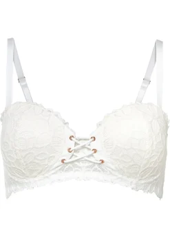 bonprix bonprix Sujetador tipo balconette de encaje fino Blanco Discount