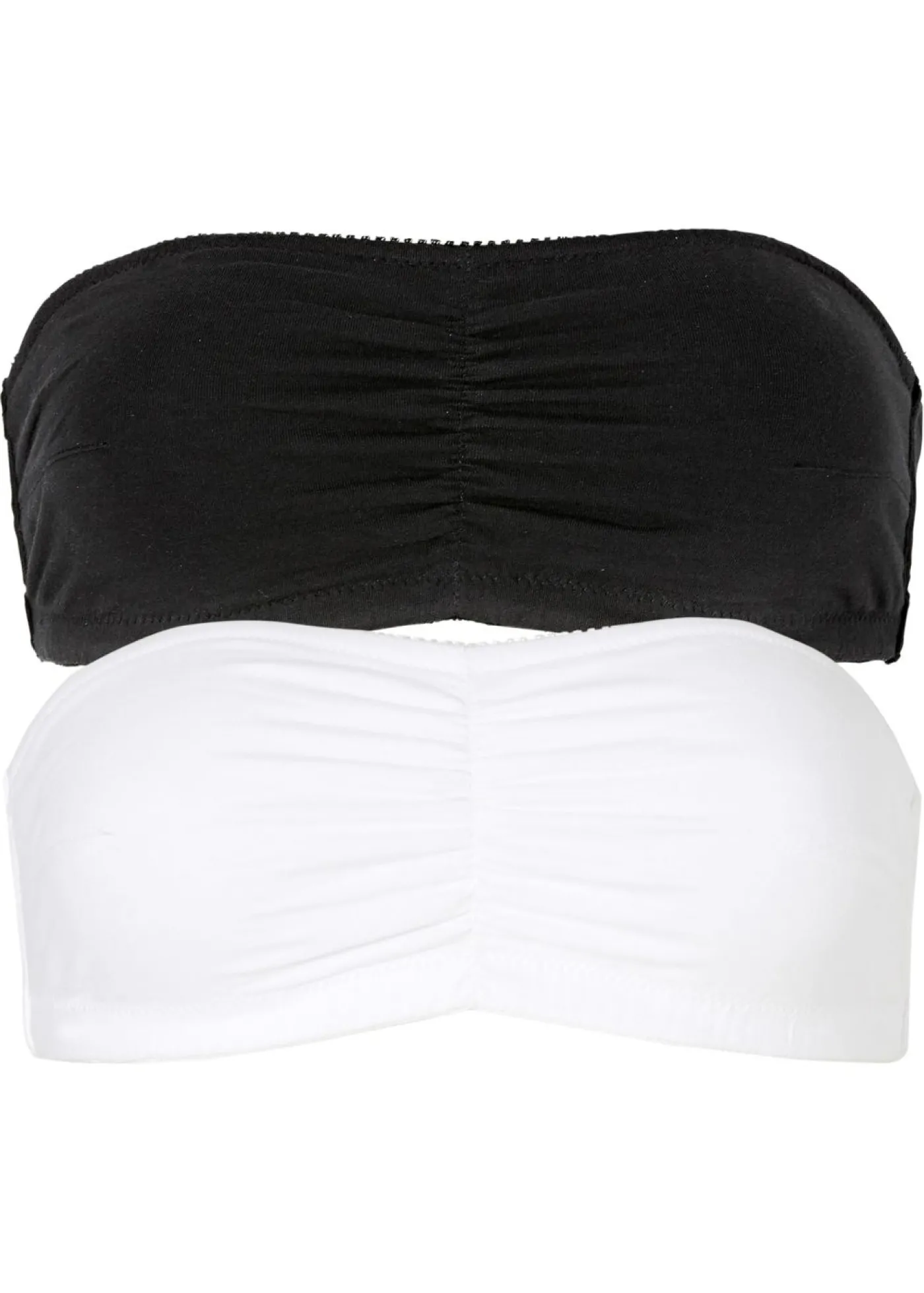 bonprix bonprix Sujetador tipo bandeau (copa A y B) de algodón orgánico (2 unidades) Negro-blanco Discount