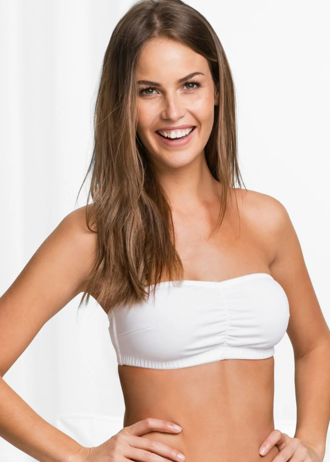 bonprix bonprix Sujetador tipo bandeau (copa A y B) de algodón orgánico (2 unidades) Negro-blanco Discount