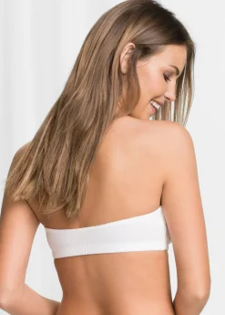 bonprix bonprix Sujetador tipo bandeau (copa A y B) de algodón orgánico (2 unidades) Negro-blanco Discount