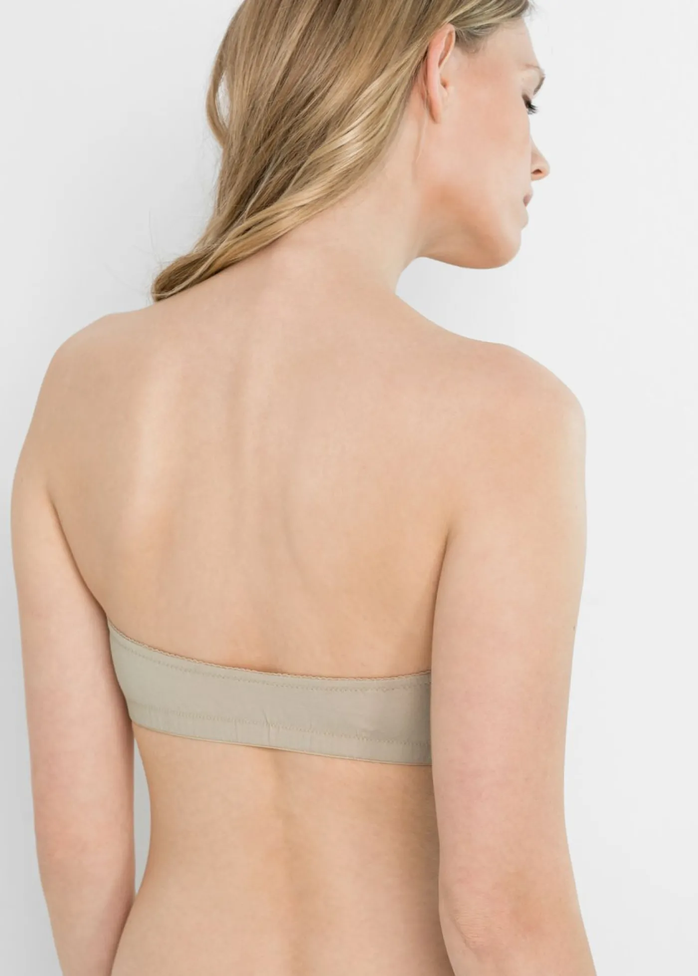 bonprix bonprix Sujetador tipo bandeau (copa A y B) de algodón orgánico (2 unidades) Beige tiza + rosa palo Hot