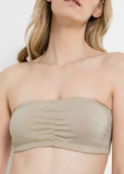 bonprix bonprix Sujetador tipo bandeau (copa A y B) de algodón orgánico (2 unidades) Beige tiza + rosa palo Hot
