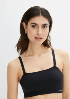 bonprix bonprix Sujetador tipo bandeau sin costuras Feel Comfort con tirantes desmontables Negro Outlet