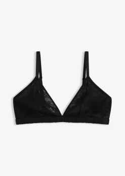 bonprix bonprix Sujetador triangular sin aros con canalé suave Negro Best