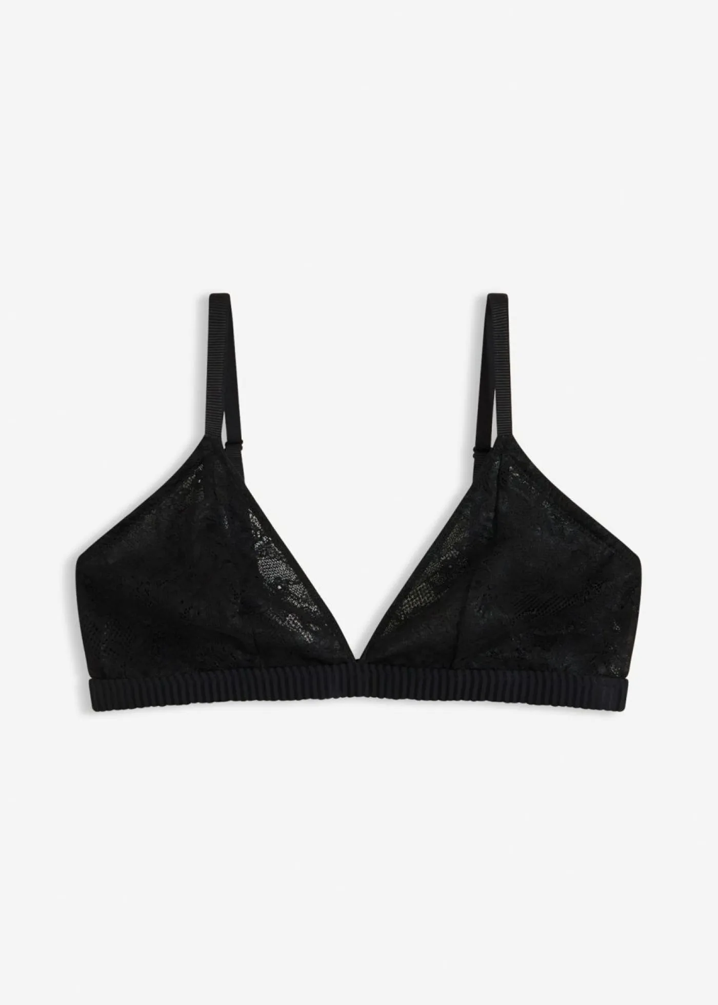 bonprix bonprix Sujetador triangular sin aros con canalé suave Negro Best