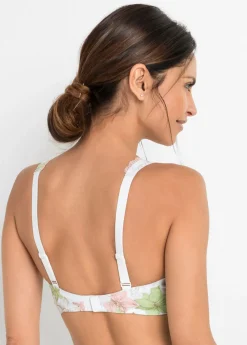 bonprix bonprix Sujetador (3 unidades) de un material suave Blanco de flores + Rosa claro + Blanco Sale