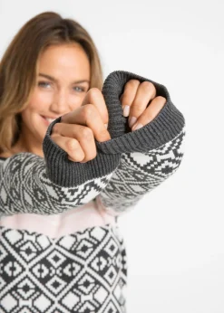 bonprix bonprix Suéter con estampado de diamante pizarra moteada Outlet