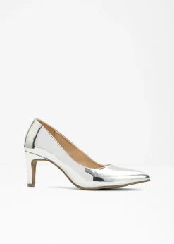 bonprix bonprix Tacones con aspecto lacado Plata metalizado Discount
