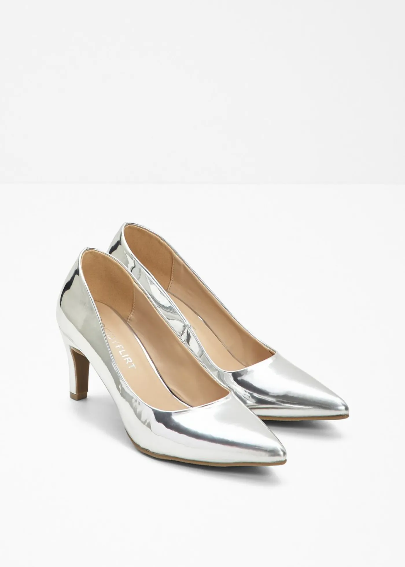 bonprix bonprix Tacones con aspecto lacado Plata metalizado Discount