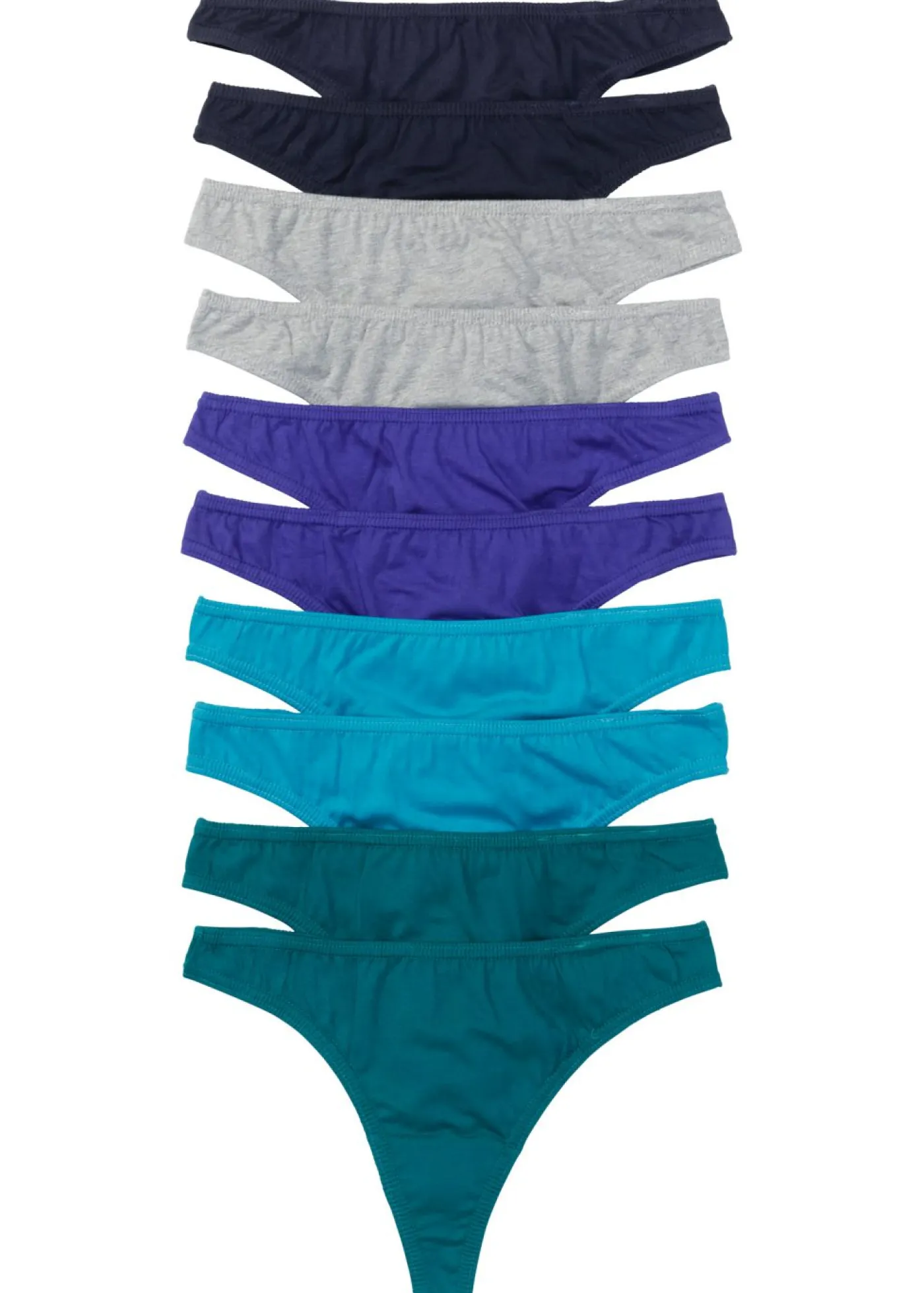 bonprix bonprix Tanga (10 unidades) Azul/turquesa/gris claro jaspeado