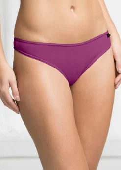 bonprix bonprix Tanga con algodón orgánico (6 unidades) Violeta/beige tiza/negro Outlet