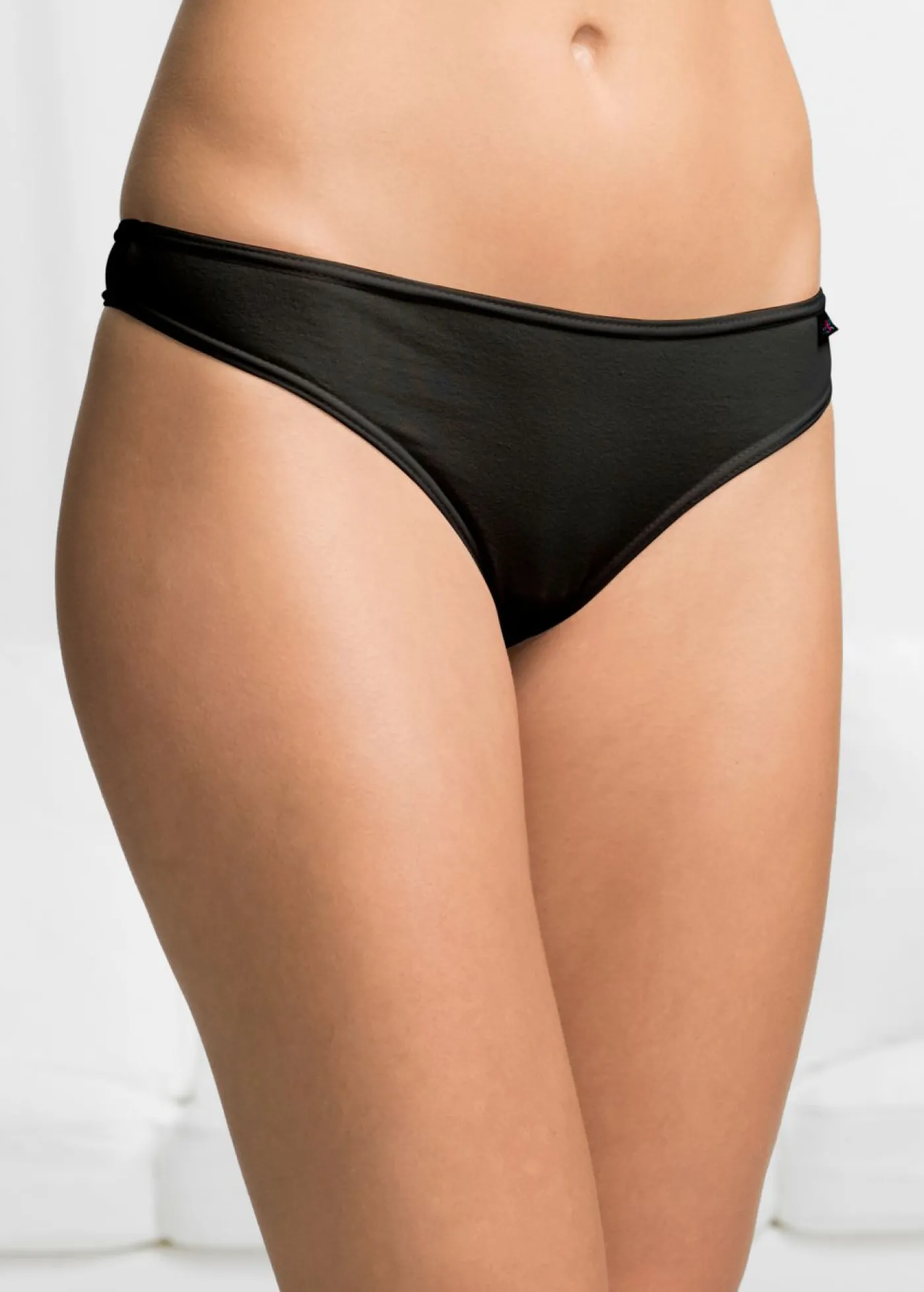 bonprix bonprix Tanga con algodón orgánico (6 unidades) Negro Online