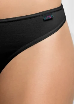 bonprix bonprix Tanga con algodón orgánico (6 unidades) Negro Online