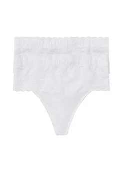 bonprix bonprix Tanga con efecto moldeador medio (2 unidades) Blanco Hot