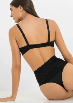 bonprix bonprix Tanga con efecto moldeador medio (2 unidades) Negro Sale
