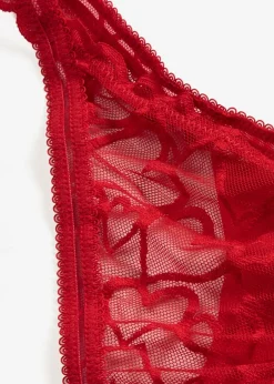 bonprix bonprix Tanga con encaje de corazones Rojo salsa Sale