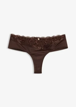 bonprix bonprix Tanga con parte trasera sin costuras Marrón oscuro Discount