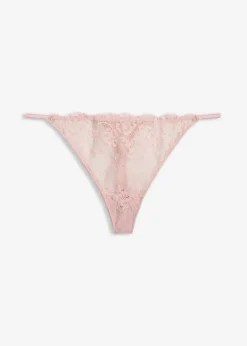 bonprix bonprix Tanga de encaje delicado Rosa empolvado Sale