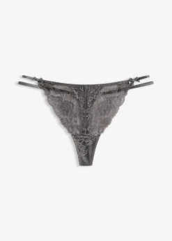 bonprix bonprix Tanga de encaje fino Gris granito Clearance