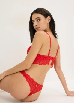 bonprix bonprix Tanga de encaje suave Rojo salsa Best