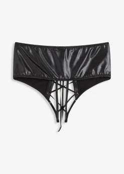 bonprix bonprix Tanga de talle alto con abertura Negro Hot