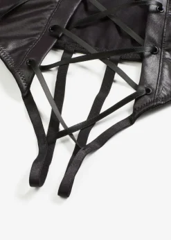 bonprix bonprix Tanga de talle alto con abertura Negro Hot