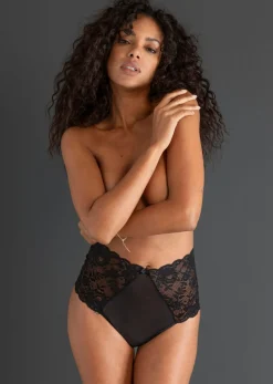 bonprix VENUS Tanga de talle alto con abertura y cadena desmontable Negro Outlet