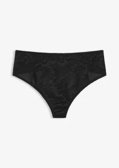 bonprix bonprix Tanga de talle alto con encaje delicado Negro Best