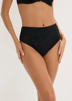 bonprix bonprix Tanga de talle alto con encaje delicado Negro Best