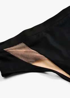 bonprix bonprix Tanga de talle alto con insertos transparentes negro-marrón claro Outlet