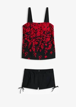 bonprix bonprix Tankini (2 piezas) con pantalón de baño rojo / negro con flores Best
