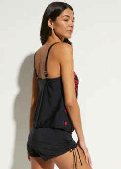 bonprix bonprix Tankini (2 piezas) con pantalón de baño rojo / negro con flores Best