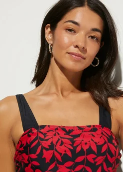 bonprix bonprix Tankini (2 piezas) con pantalón de baño rojo / negro con flores Best