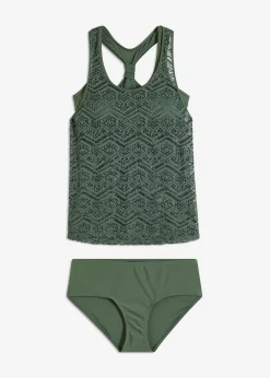 bonprix bonprix Tankini (2 piezas) de encaje Oliva Clearance