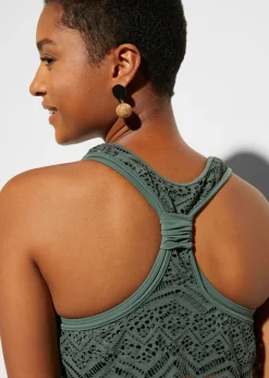 bonprix bonprix Tankini (2 piezas) de encaje Oliva Clearance
