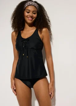 bonprix bonprix Tankini con cordones (2 piezas) Negro Clearance