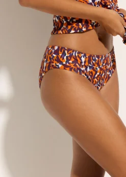 bonprix bonprix Tankini con cuello halter (2 piezas) con detalle de anilla estampado leo púrpura-marrón claro Sale