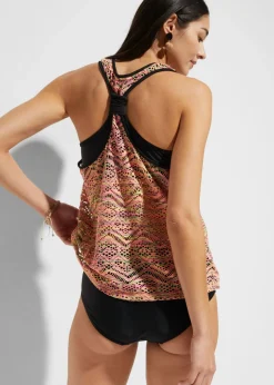 bonprix bonprix Tankini con encaje elástico (2 piezas) Rosa de rayas Discount