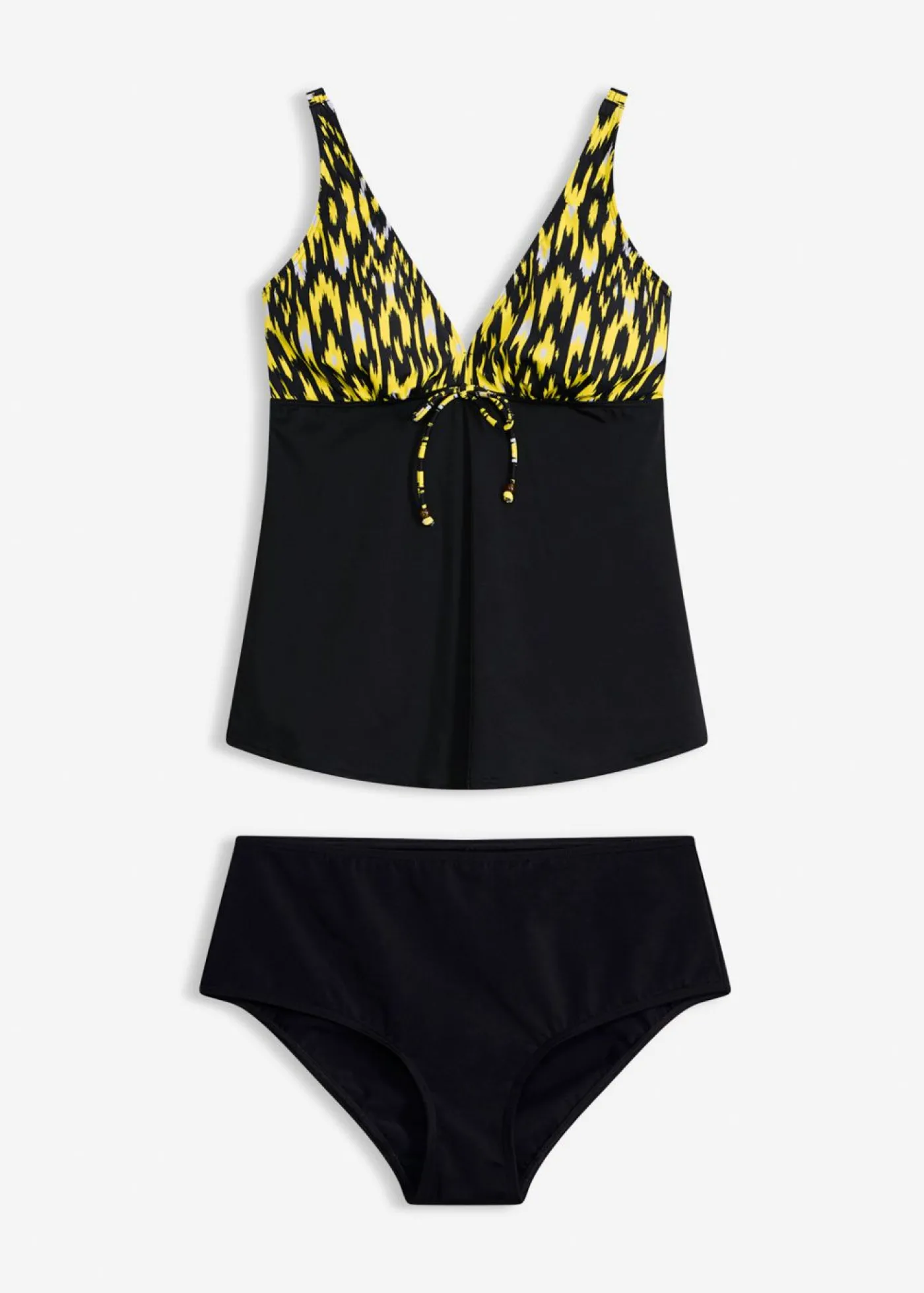 bonprix bonprix Tankini con tirantes anchos (2 piezas) Negro-amarillo