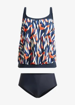 bonprix bonprix Tankini holgado (2 piezas) Azul marino estampado Best