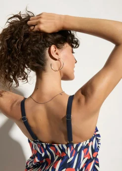 bonprix bonprix Tankini holgado (2 piezas) Azul marino estampado Best