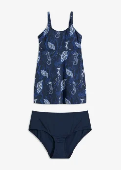 bonprix bonprix Tankini largo (2 piezas) Azul marino estampado Discount