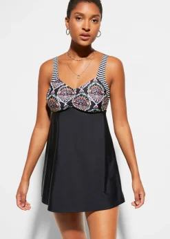 bonprix bonprix Tankini largo (2 piezas) con braguita high waist Negro Outlet
