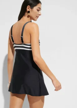 bonprix bonprix Tankini largo (2 piezas) con braguita high waist negro - blanco rayas horizontales Outlet